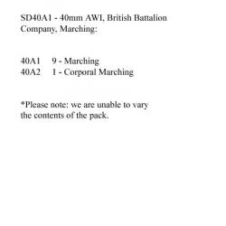 SD40A1 AWI British Infantry - 10 X British Battalion Company Marching (40mm)