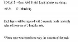 SD40A12 AWI British Infantry - 10 X British Light Infantry Marching (40mm)