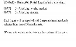 SD40A15 AWI British Infantry - 10 X British Light Infantry Attacking (40mm)