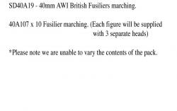 SD40A19 AWI British Fusiliers Marching (10 Figures) (40mm)