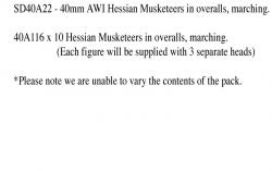 SD40A22 AWI Hessian Musketeers In Overalls, Marching (10 Figures) (40mm)