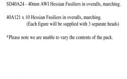 SD40A24 AWI Hessian Fusiliers In Overalls, Marching (10 Figures) (40mm)