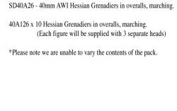 SD40A26 AWI Hessian Grenadiers In Overalls, Marching (10 Figures) (40mm)