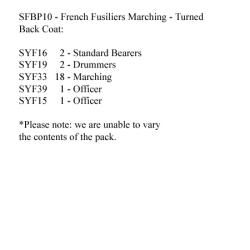SFBP10 French (Turned Back Coat) Fusilers Marching (24 Figures)