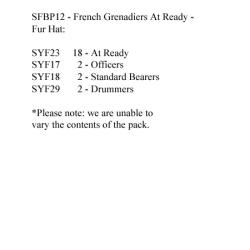 SFBP12 French Grenadiers (Fur Hat) At Ready (24 Figures)