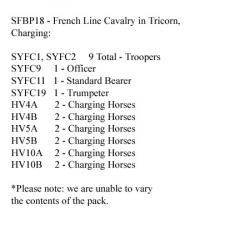 SFBP18 Cavalry - French Line Cavalry In Tricorn, Charging (12 Mounted Figures)