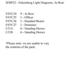 SFBP22 Cavalry - Schomberg Light Dragoon, At Rest (12 Mounted Figures)