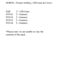 SFBP26 Artillery - French (2 x 12lb Guns And 8 Crew)
