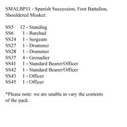 SMALBP11 Spanish Succession Musketeers Standing Shouldered Muskets (24 Figures)