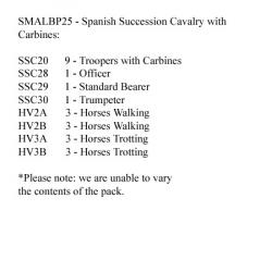SMALBP25 Spanish Succession Cavalry With Carbines (12 Mounted Figures)