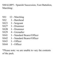 SMALBP5 Spanish Succession Musketeers Marching Shouldered Muskets (24 Figures)