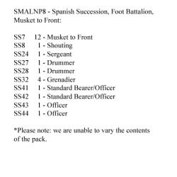SMALBP8 Spanish Succession Musketeers Standing Musket Held To Front (24 Figures)