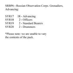 SRBP6 Russian Observation Corp's Grenadiers Advancing (24 Figures)
