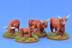 SSC16 Highland Cattle (4 Figures) - SAGA Scenics