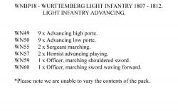 WNBP18 Wurttemberg Light Infantry 1807 To 1812, Advancing (24 Figures)