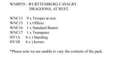 WNBP29 Wurttemberg Dragoon, At Rest Pack (12 Mounted Figures)