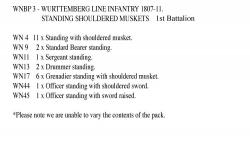 WNBP3 Wurttemberg Line Infantry Standing, Shouldered Musket (24 Figures)