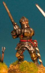 WR58 Dismounted Man At Arms Hand & A Half Sword Raised - Italian Armour Closed Face Barbute (1 figure)