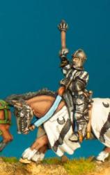 WRC15 Mounted Man At Arms - Weapon Raised - Tabard, Closed Faced Barbute, Mace (1 figure)