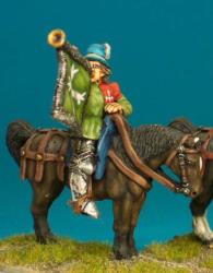 WRC25 Lighter Armoured Mounted Figure - Trumpeter In Leg Armour And Soft Hat (1 Figure)