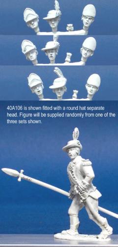 40A106 Short Regimental Coat - Officer Marching With Spontoon (1 Figure) (40mm)