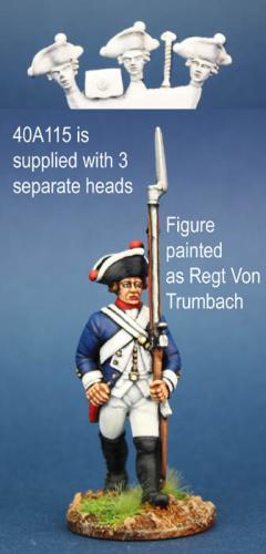 40A115 Hessian Musketeer In Gaiters, Marching (1 Figure) (40mm)