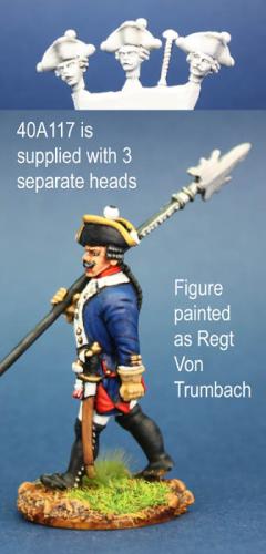 40A117 Hessian Musketeer Sergent In Gaiters, Marching (1 Figure) (40mm)