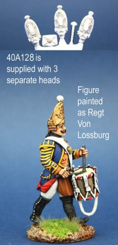 40A128 Hessian Grenadier Drummer In Gaiters, Marching (1 Figure) (40mm)