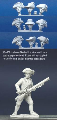 40A139 Long Regimental Coat - Standing, Reaching Into Cartridge Box (1 Figure) (40mm)
