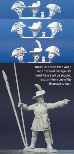 40A153 Standing - Hunting Shirt - Standard Bearer / Officer Pointing (1 Figure) (40mm)