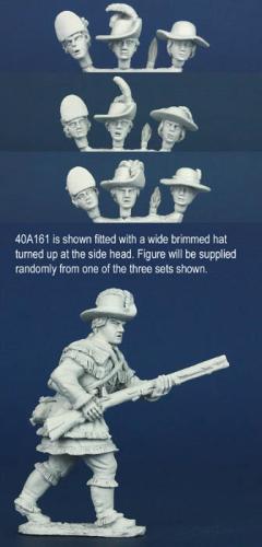 40A161 Continental Rifleman - Hunting Shirt, Advancing (1 Figure) (40mm)
