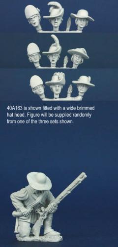 40A163 Continental Rifleman - Long Shirt, Kneeling Loading (1 Figure) (40mm)