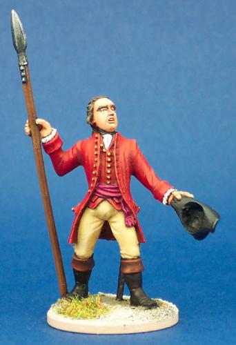 40A59 AWI Militia Command - Officer/Standard Bearer With Spontoon (1 Figure) (40mm)