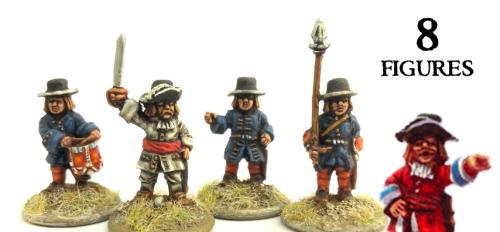 9YWBG005 9 Years War Infantry Command (8 Figures)