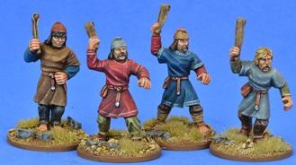 AAS05 Saxon / Frankish Ceorls with Slings (4 Figures)