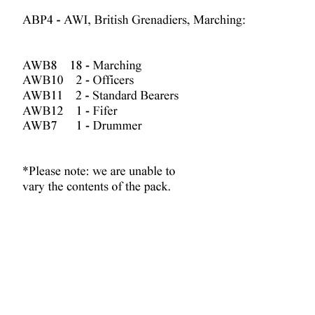 ABP4 British Grenadiers Marching Battalion Pack (24 Figures)