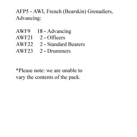 AFP5 French Grenadiers, Bearskin, Advancing (24 Figures)