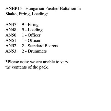 ANBP15 Hungarian Fusilier Battalion In Shako, Firing / Loading (24 Figures)