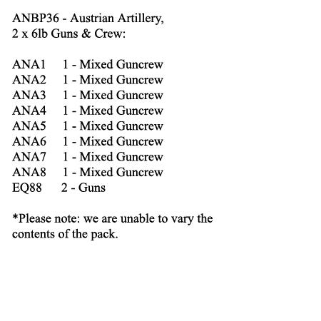 ANBP36 Austrian 2 x 6lb Field Gun And Crew