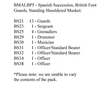 BMALBP5 British Guards Standing Shouldered Musket (Includes Grenadier Company) (24 Figures)