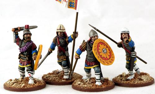 BYZ05 Byzantine Infantry Command, Lamellar Armour (4 Figures)
