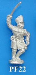 PF22 Charging officer wearing uberrock (short officer's greatcoat) and shako