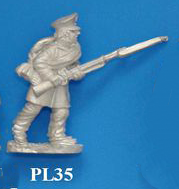 PL35 Advancing, musket levelled almost horizontally.