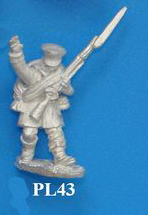 PL43 Casualty Figure, falling back, right hand in the air.