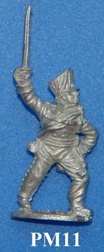 PM11 Advancing/charging officer, sword held high, greatcoat roll