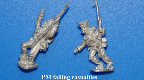 PM38 falling casualties One falling forward the other back