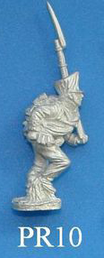 PR10 Marching, musket resting more vertically on left shoulder.