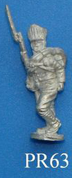 PR63 N.C.O. carries musket on right arm, shako, head turned left