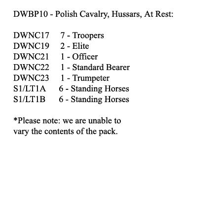 DWBP10 Polish Hussar Regiment, At Rest (12 Mounted Figures)