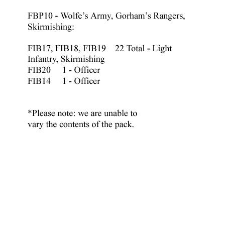FBP10 Provincials & Rangers - Gorhams Rangers Skirmishing (24 Figures)
